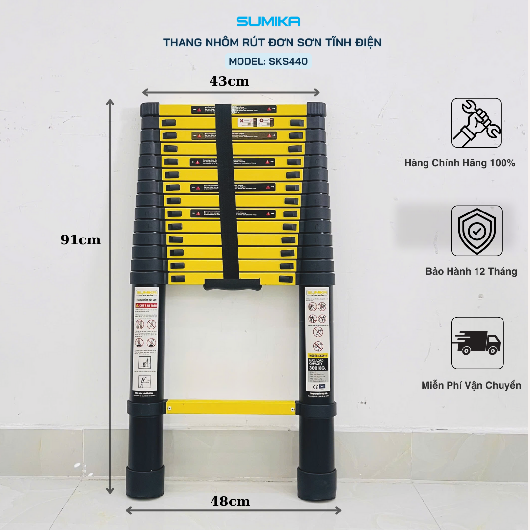 Ưu điểm nổi bật của thang nhôm rút đơn Sumika SKS440