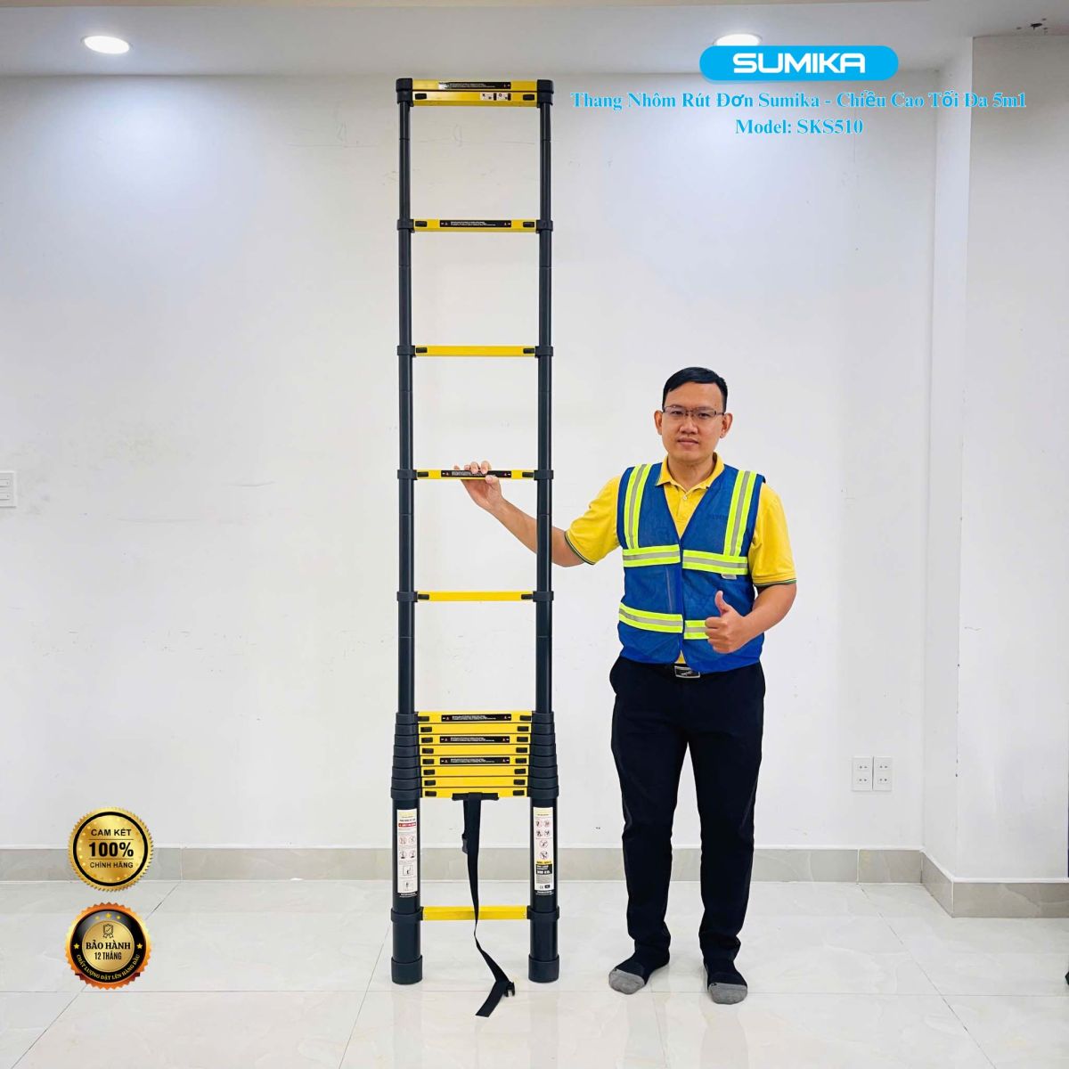 Một số lưu ý quan trọng khi sử dụng thang nhôm rút gọn Sumika SKS510