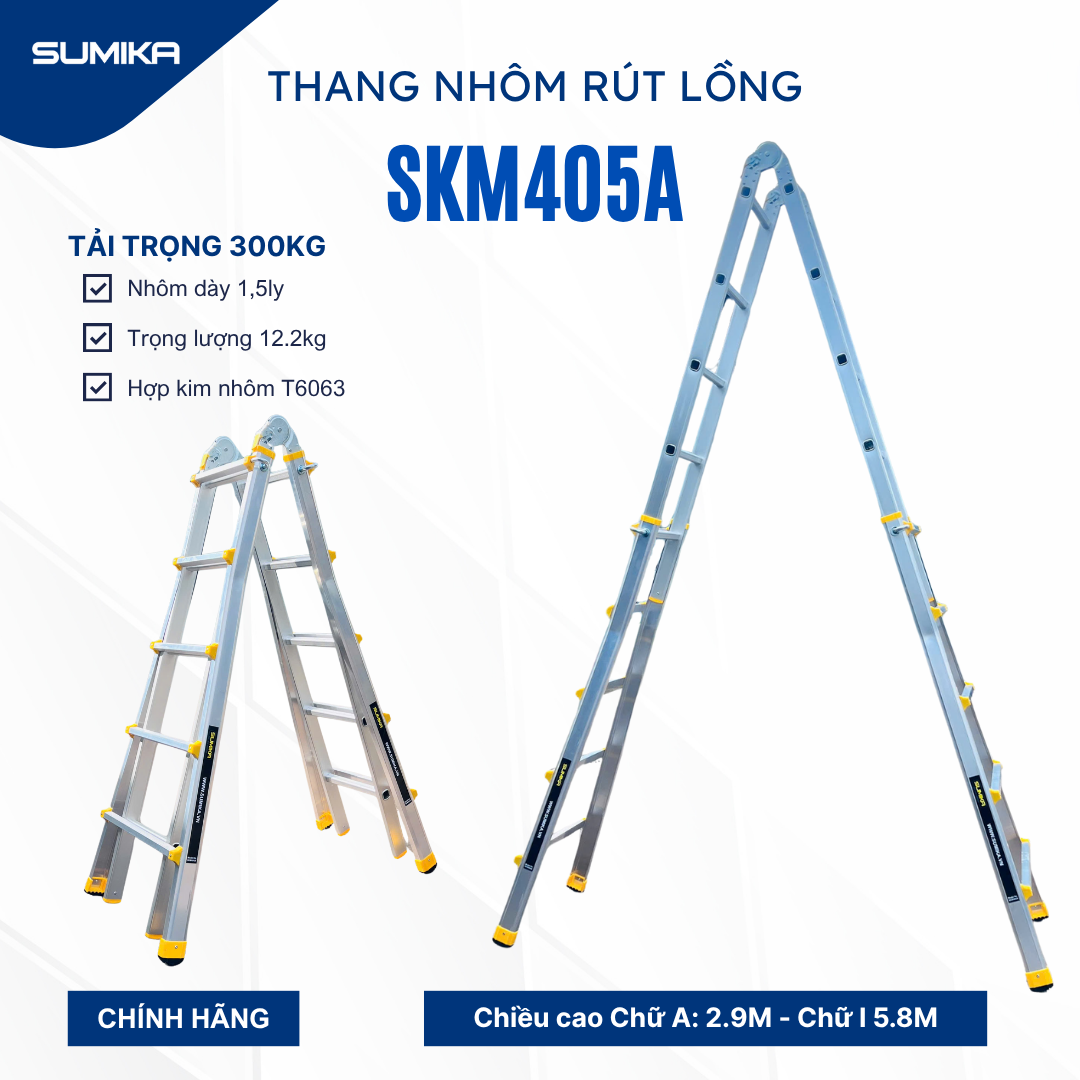 Ưu điểm nổi bật của thang nhôm gấp đa năng Sumika SKM405A