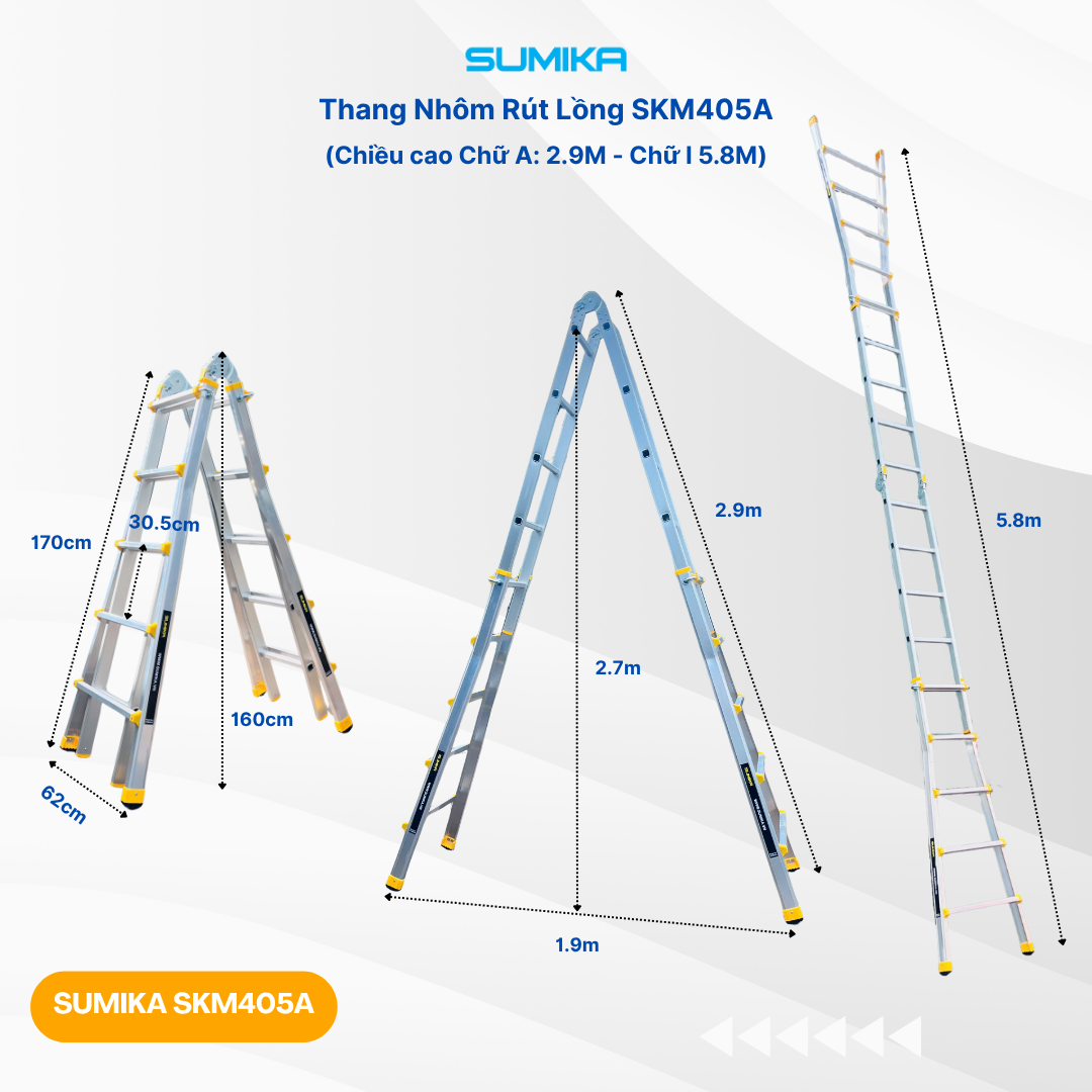 Ưu điểm nổi bật của thang nhôm gấp đa năng Sumika SKM405A