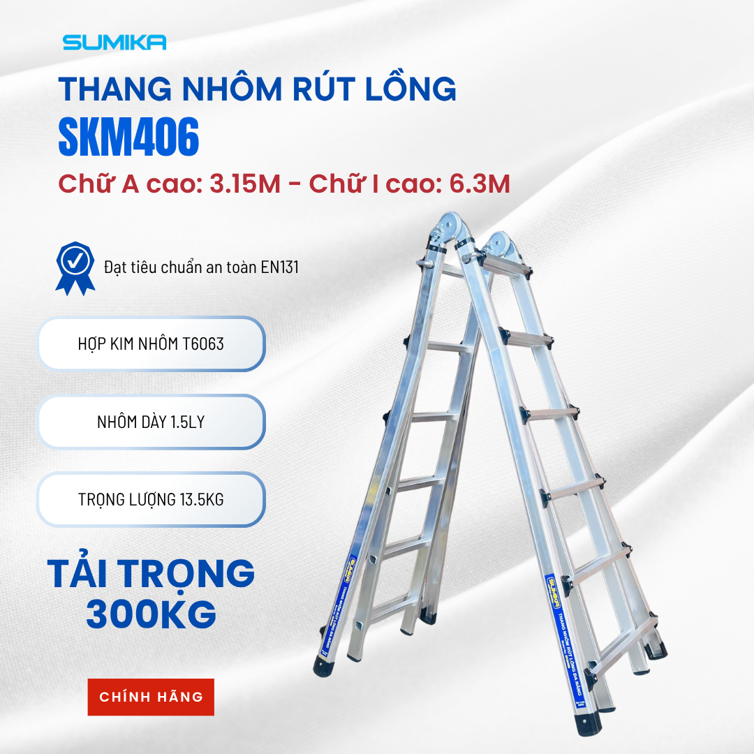 Ưu điểm nổi bật của thang nhôm gấp đa năng Sumika SKM406
