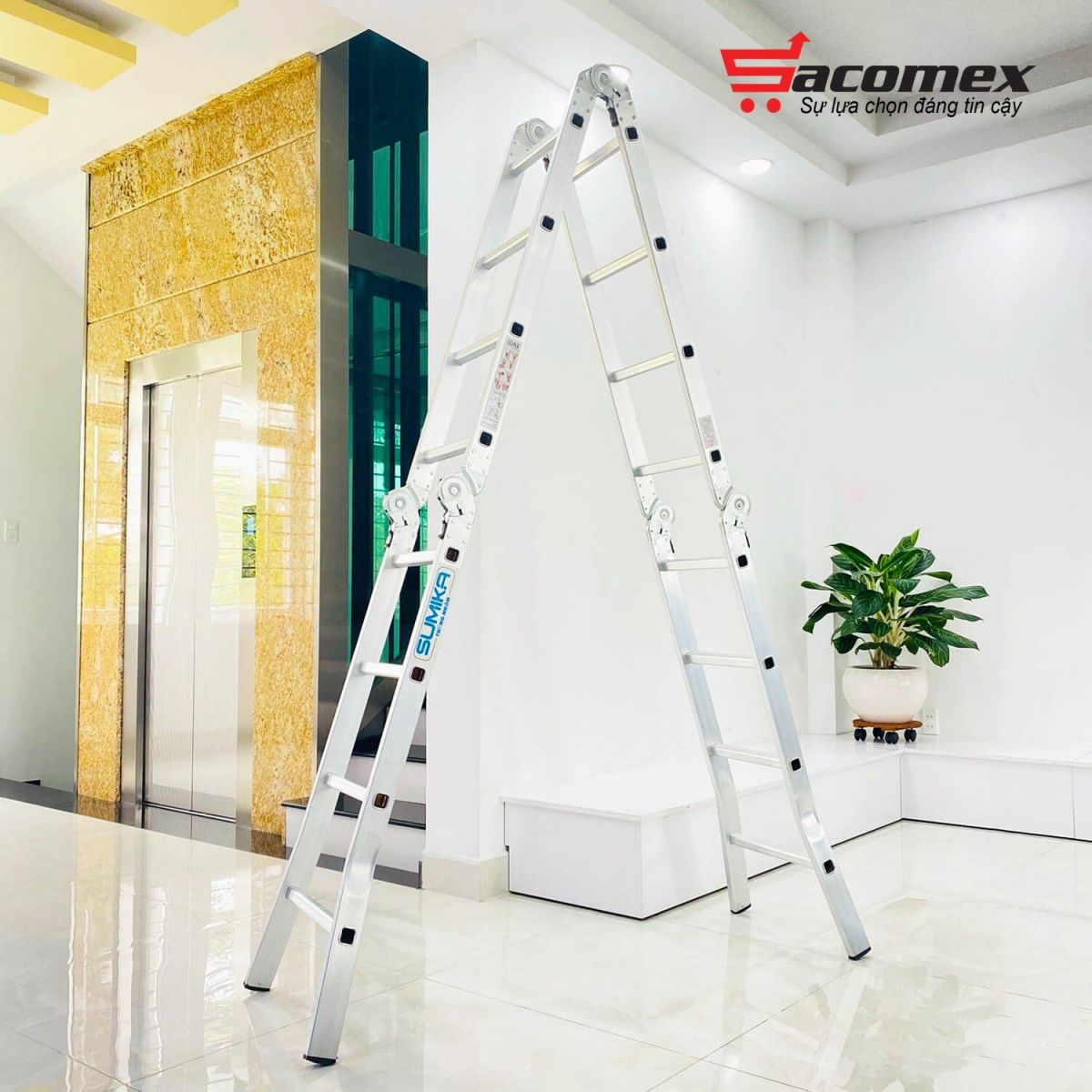 thang nhôm xếp 4 đoạn Sumika SK604
