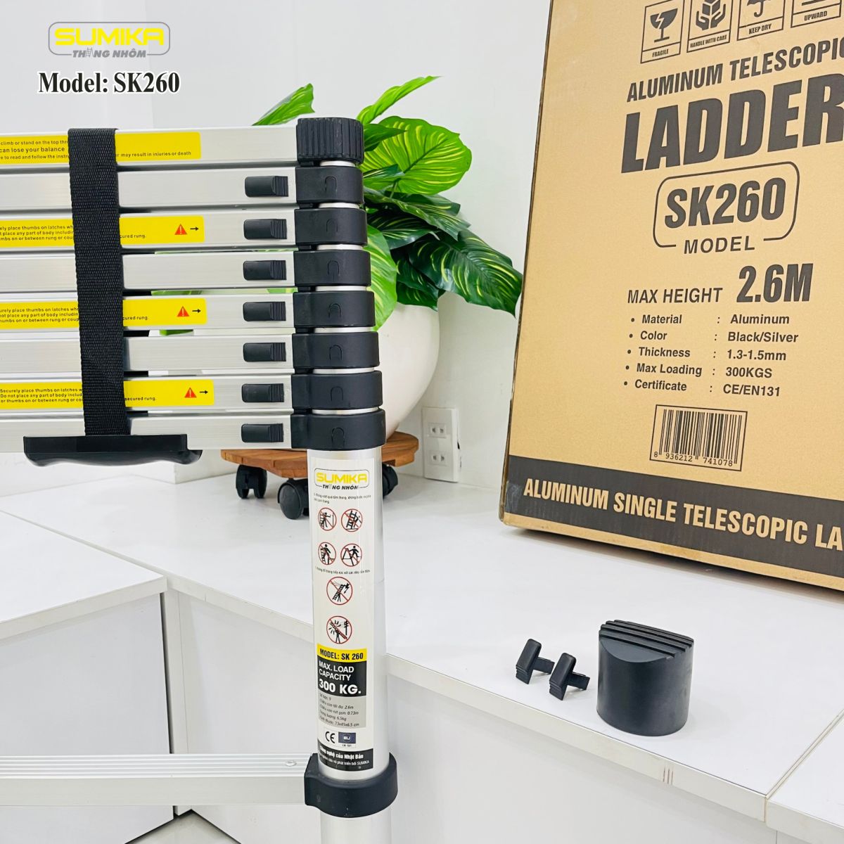 Đặc điểm nổi bật của thang nhôm rút đơn Sumika SK260