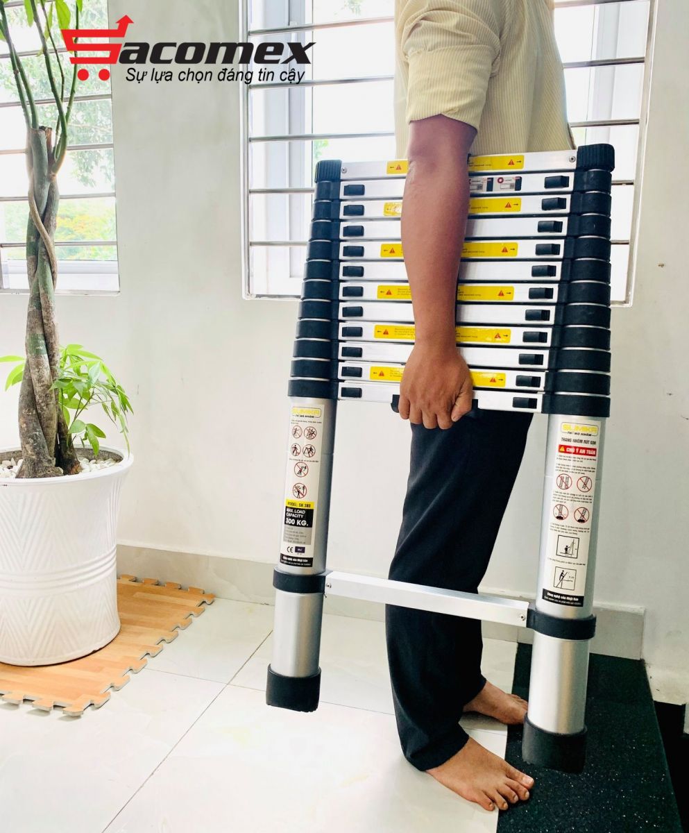 cách sử dụng thang rút nhôm Sumika SK380