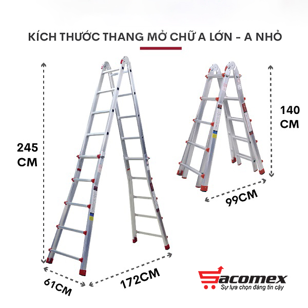 Giới thiệu về thang nhôm chữ A gấp trượt Ninda RL-05 