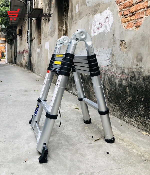 thiết kế thang nhôm rút chữ A Ninda ND-38AI