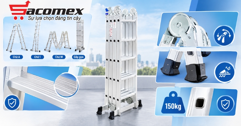 Đặc điểm nổi bật của thang nhôm gấp chữ M NINDA ND-405C