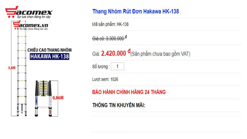 thang-nhom-rut-don-hakawa-hk-138-danh-cho-tho-sua-dieu-hoa-sacomex