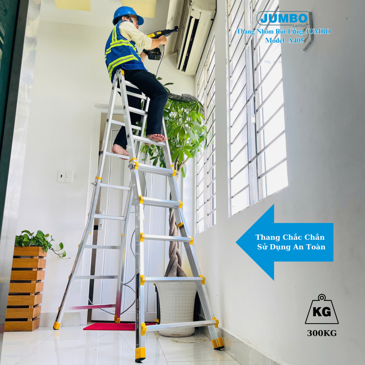 Ứng dụng của thang nhôm gấp đa năng Jumbo A405
