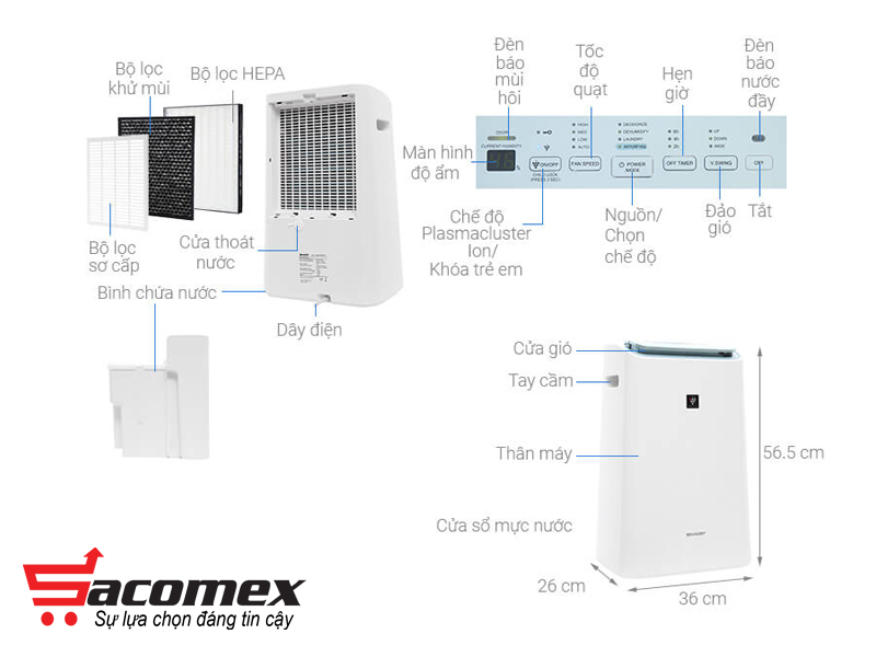 may-hut-am-loc-khong-khi-sharp-dw-e16fa-w-sacomex