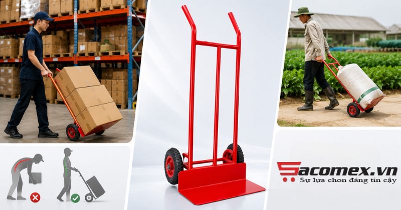 Ứng dụng thực tế và lợi ích của xe đẩy hàng 2 bánh XS02 trong đời sống