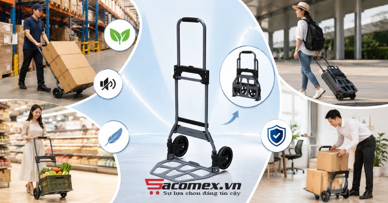 Ưu điểm vượt trội và ứng dụng thực tế của xe đẩy hàng 2 bánh rút gọn ADVINDEQ TL-110C