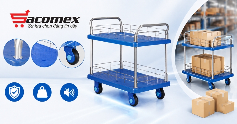 Những đặc điểm nổi bật của xe đẩy hàng 2 tầng Feida FD - 300 T2