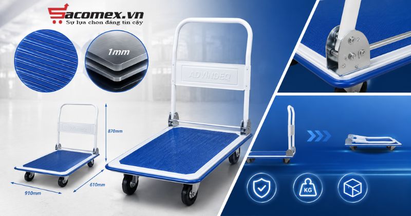 Điểm nhấn đột phá về thiết kế sàn và cấu tạo của xe đẩy hàng Advindeq TL-300