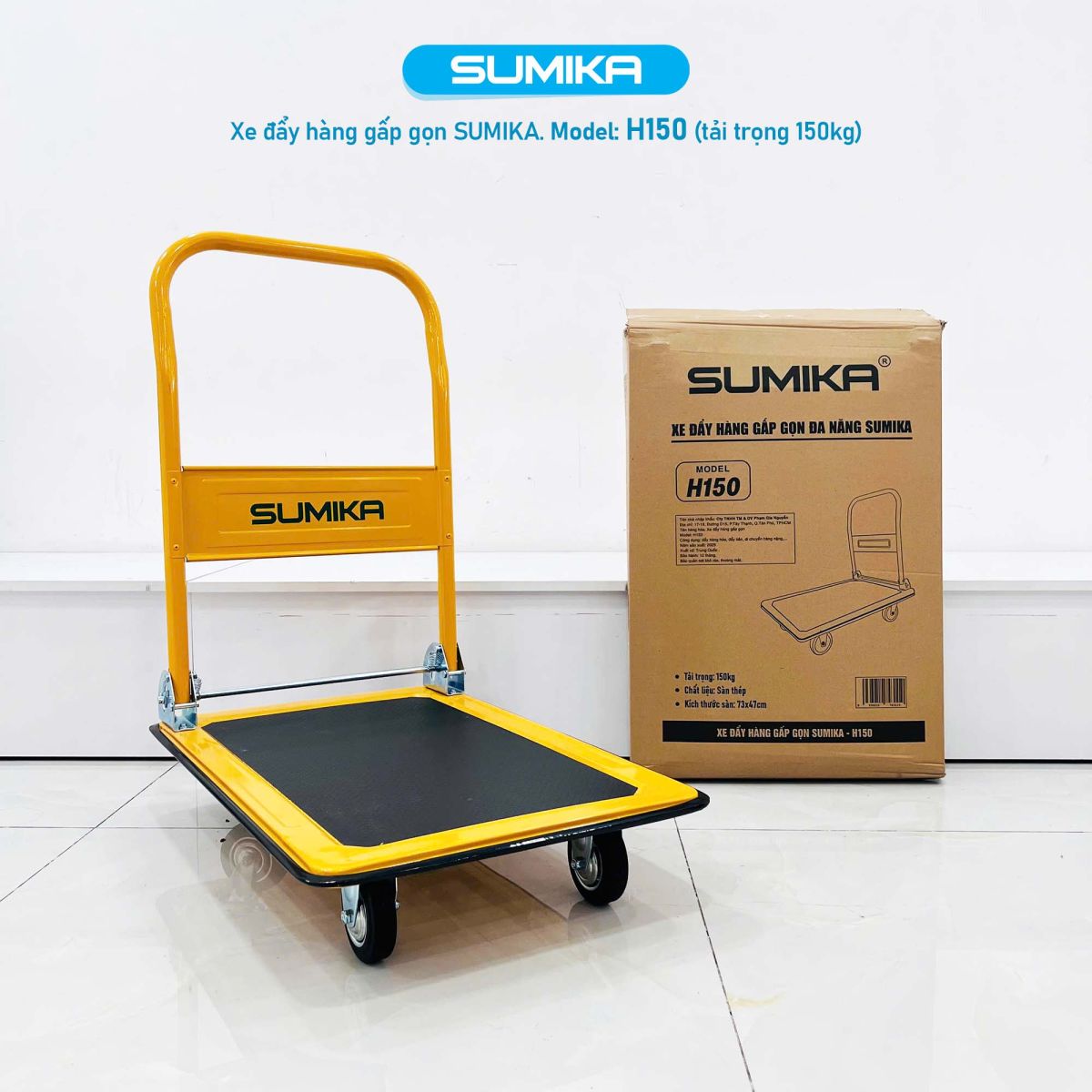 Ưu điểm nổi bật của xe đẩy hàng gấp gọn Sumika H150