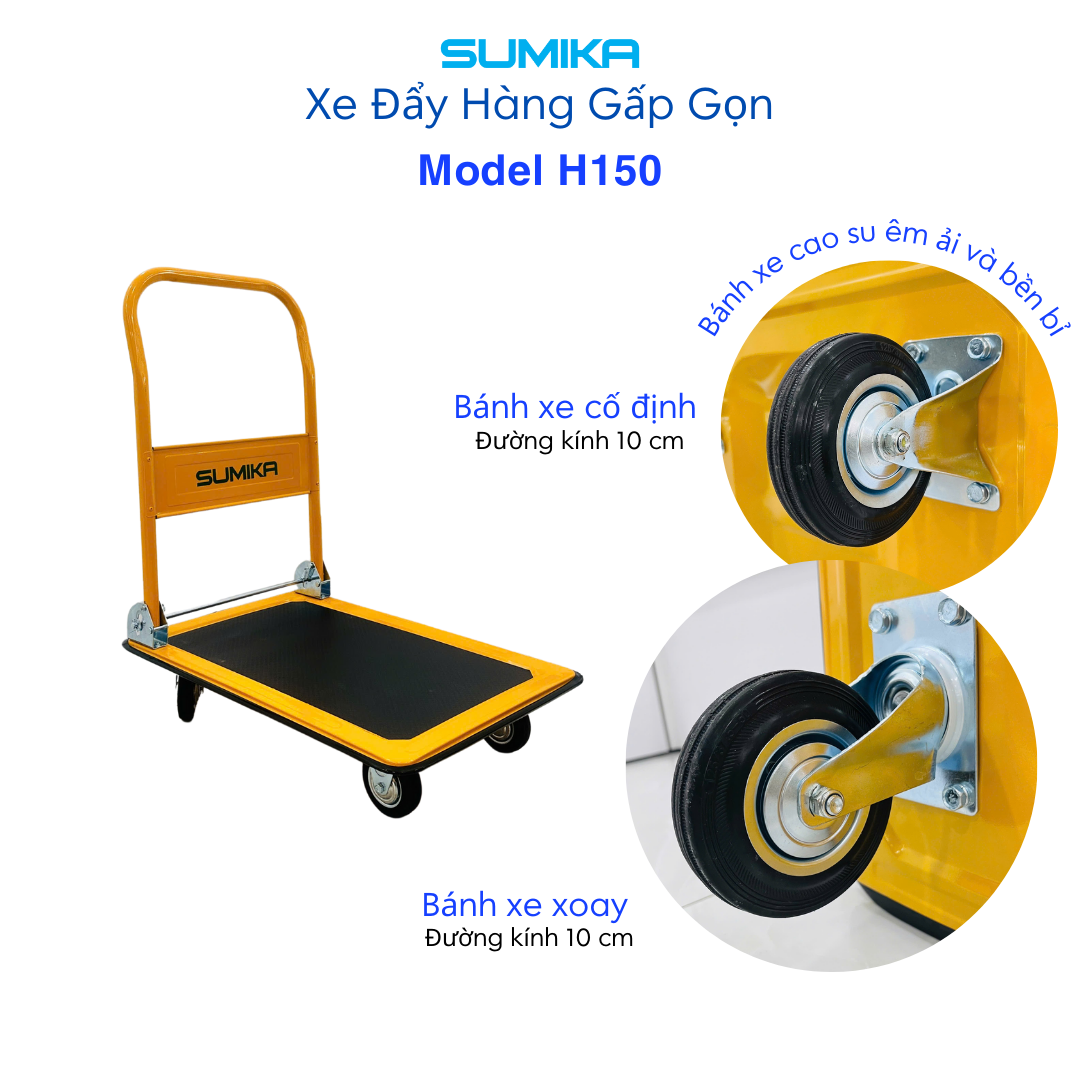 Ưu điểm nổi bật của xe đẩy hàng gấp gọn Sumika H150