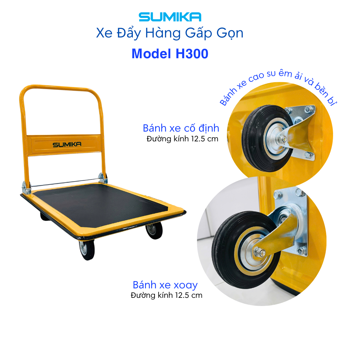 Ưu điểm nổi bật của xe đẩy hàng gấp gọn Sumika H300