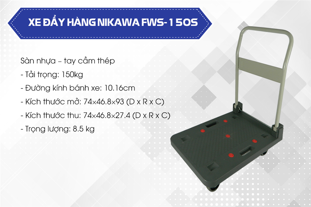Giới thiệu xe đẩy hàng Nikawa FWS-150DS