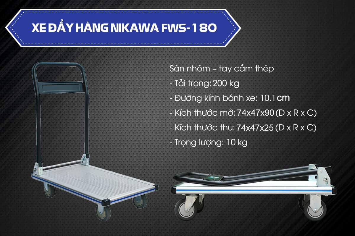 Giới thiệu xe đẩy hàng nhôm Nikawa FWS-180