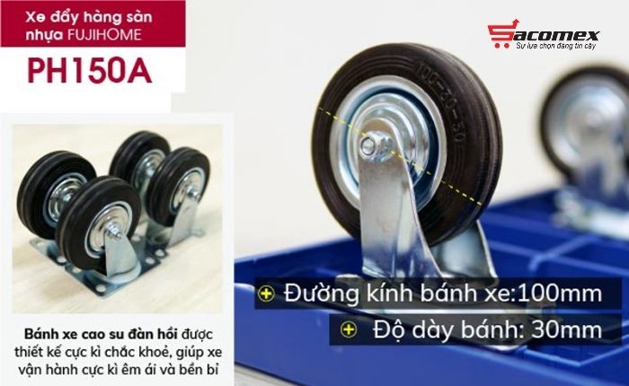Ưu điểm nổi bật của xe đẩy hàng sàn nhựa Fujihome PH150A