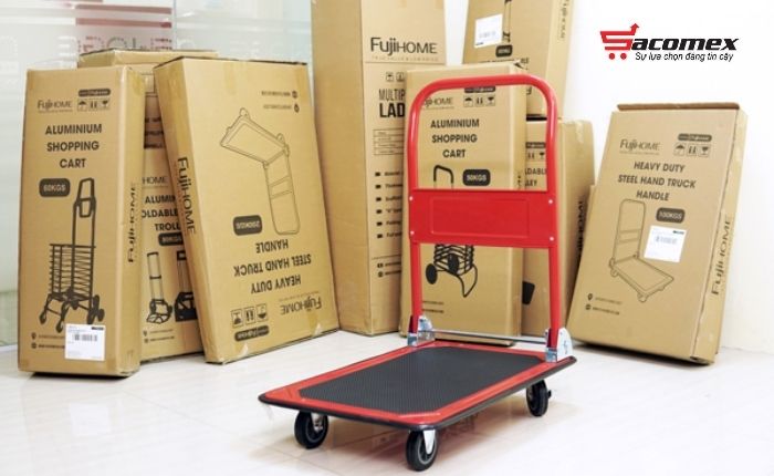 Giới thiệu về xe đẩy hàng sàn thép 4 bánh Fujihome HT-415