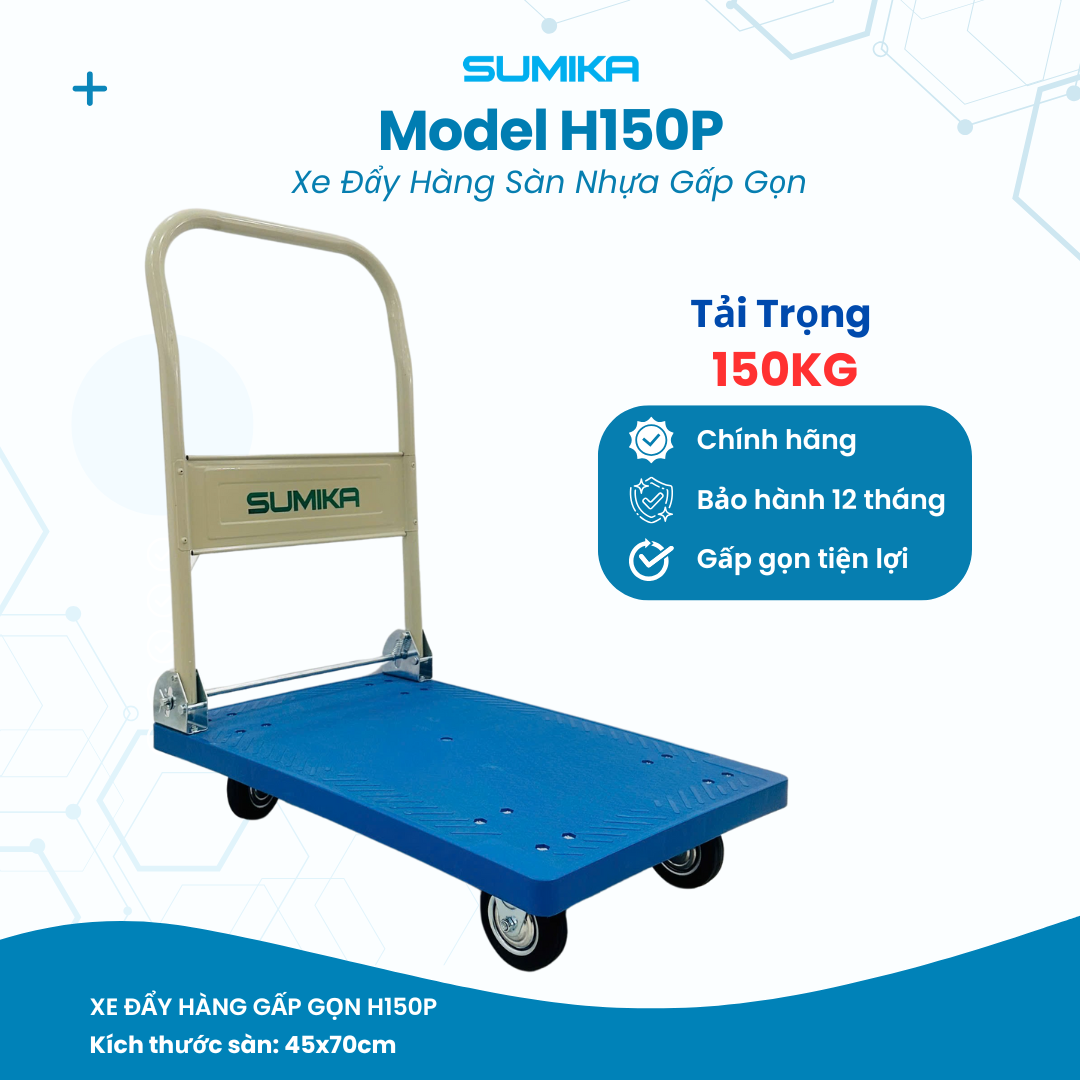 Ưu điểm nổi bật của xe đẩy hàng sàn nhựa Sumika H150P
