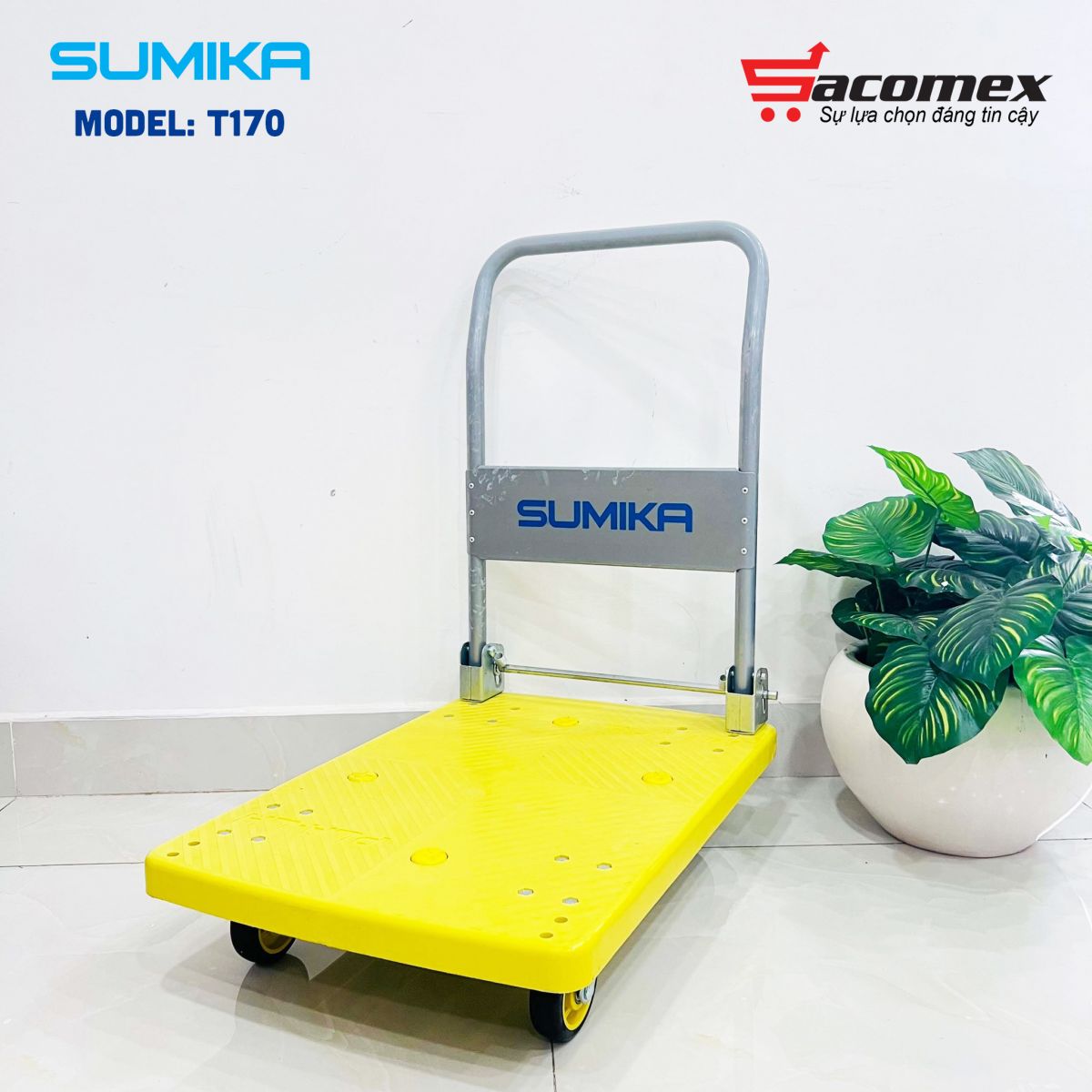 xe đẩy hàng sàn nhựa Sumika T170