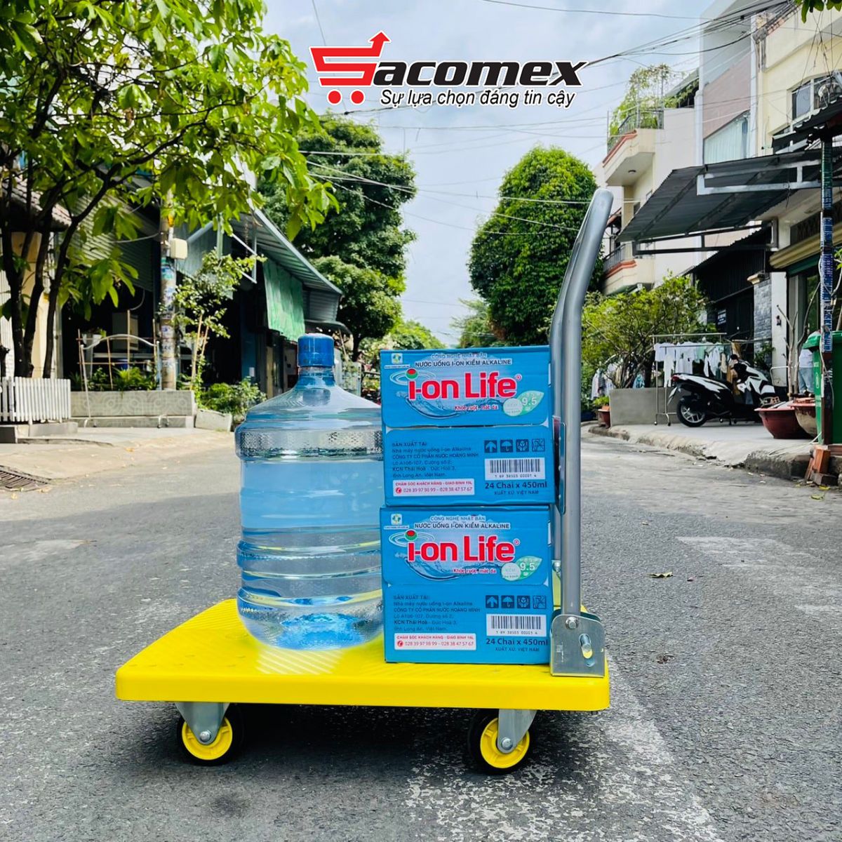 xe đẩy hàng sàn nhựa Sumika T170