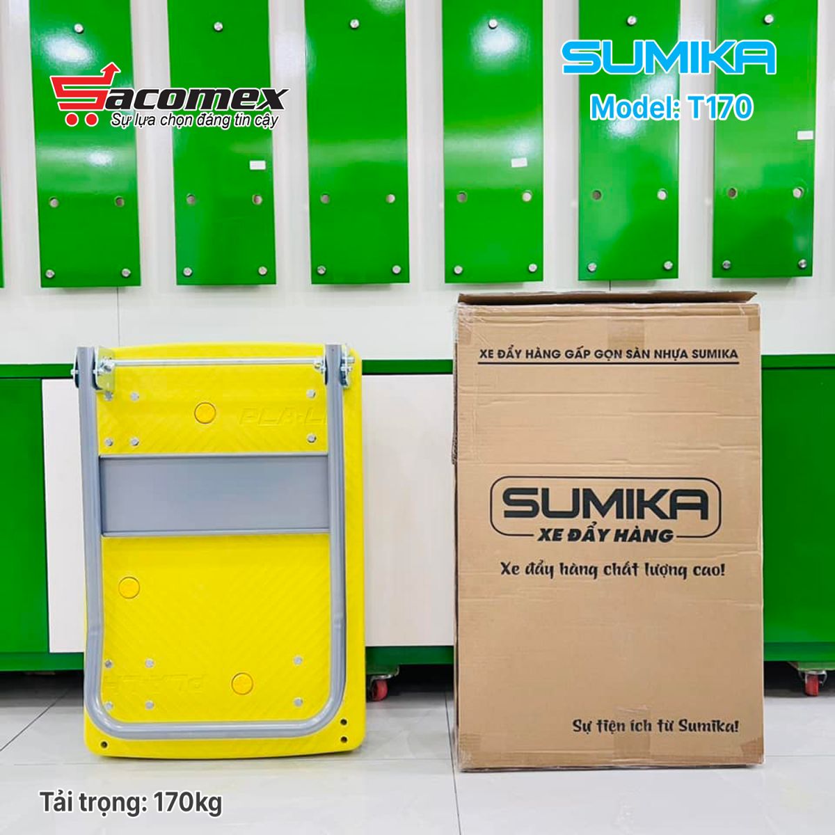 xe đẩy hàng sàn nhựa Sumika T170