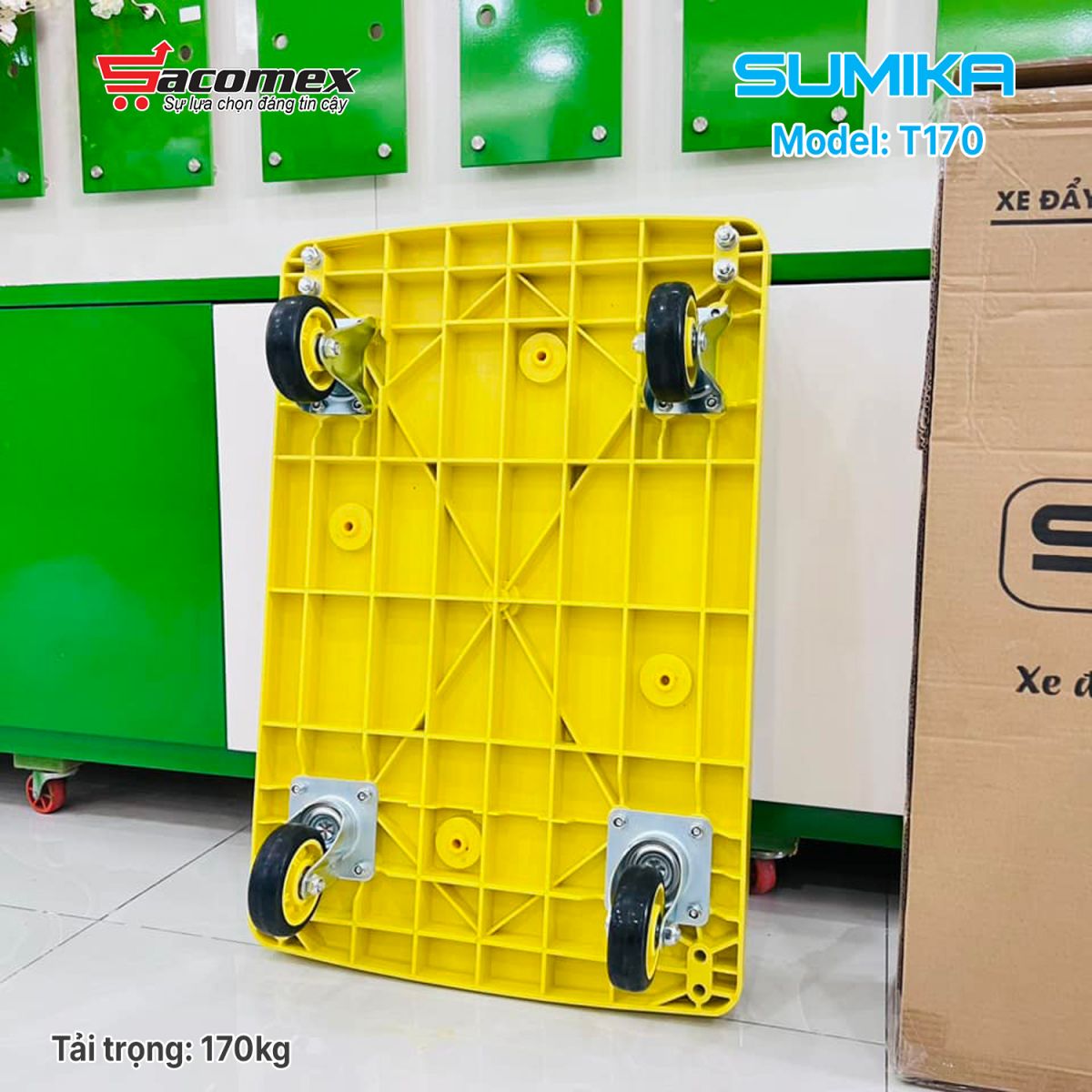 xe đẩy hàng sàn nhựa Sumika T170