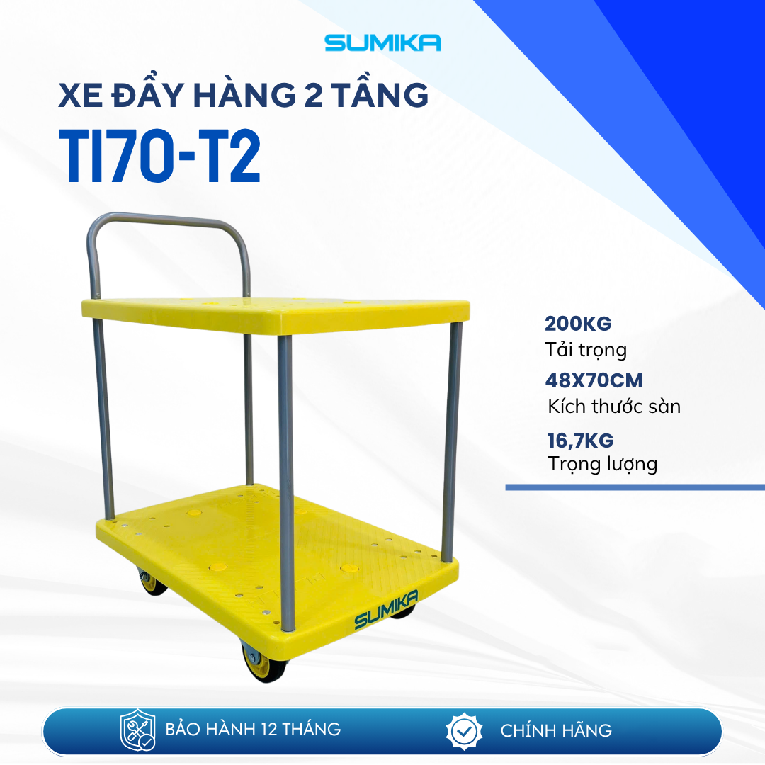Ưu điểm nổi bật của xe đẩy hàng sàn nhựa Sumika T170-T2