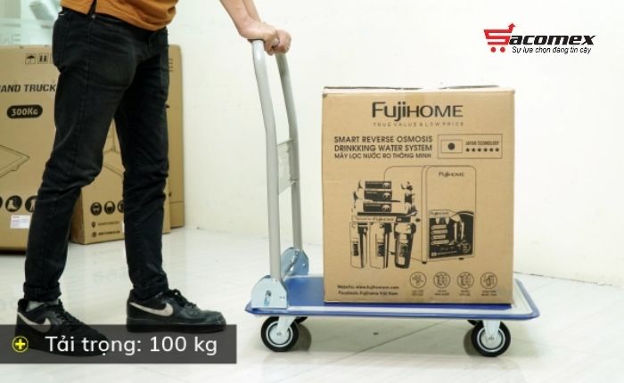 Ưu điểm nổi bật của xe đẩy hàng sàn thép 4 bánh Fujihome SH150