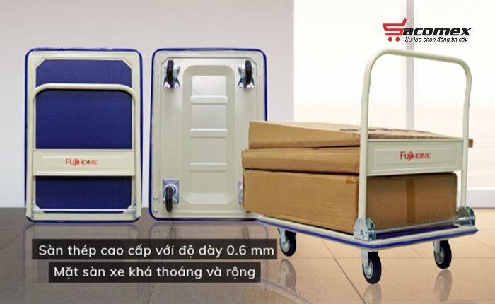 Đặc điểm nổi bật của xe đẩy hàng sàn thép 4 bánh Fujihome SH300