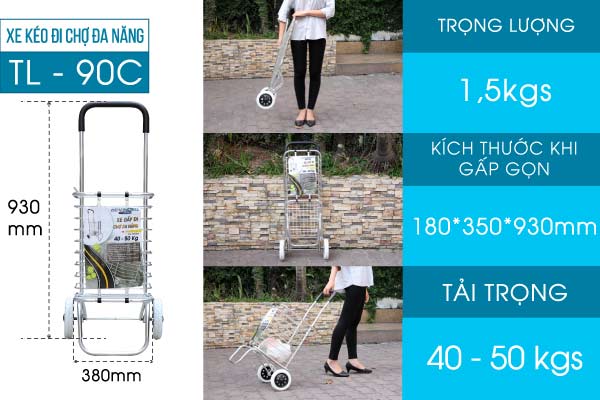 Đặc điểm nổi bật của xe kéo đi chợ đa năng ADVINDEQ TL-90C