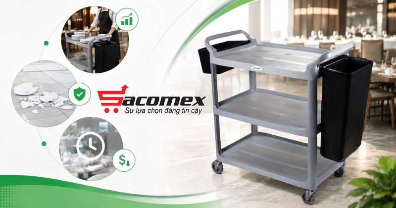 Những ưu điểm vượt trội của Xe đẩy dọn bàn HICLEAN HC 161A