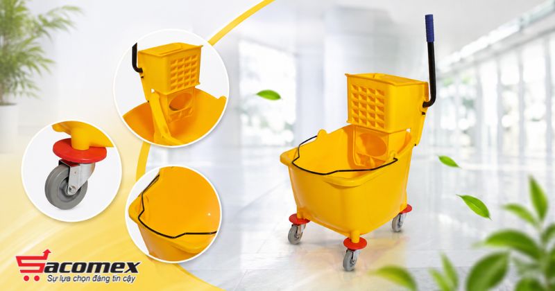 Xe dọn vệ sinh 1 xô 36L HiClean HC 070