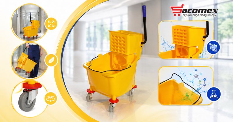 Những đặc điểm nổi bật của xe dọn vệ sinh 1 xô 36L HiClean HC 070