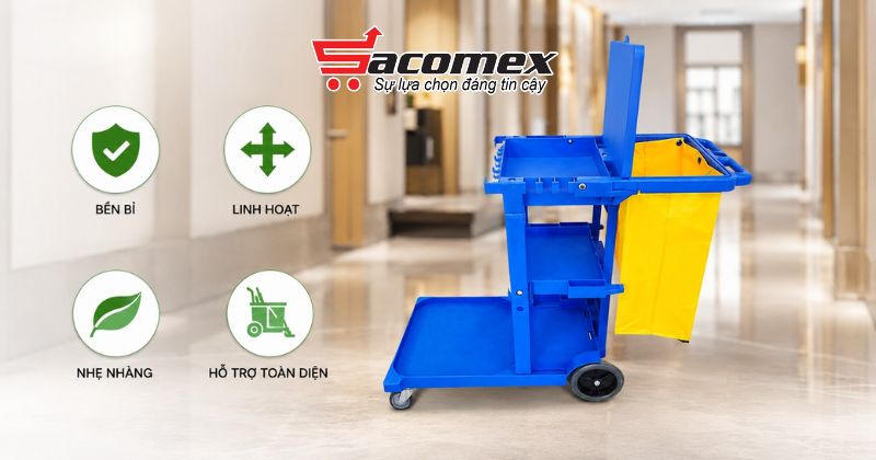 Cấu tạo chi tiết của xe vệ sinh phòng khách sạn HiClean HC 170A