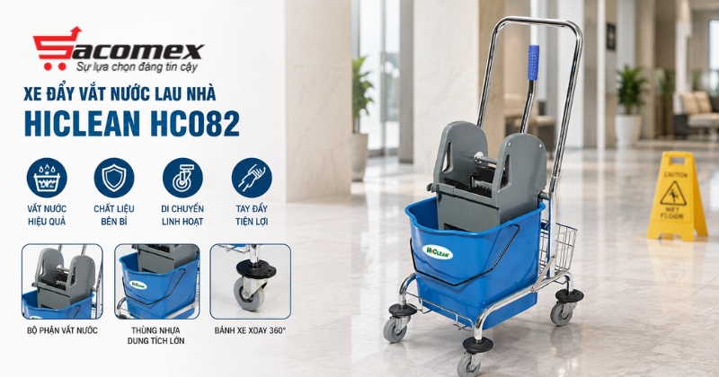 Xe đẩy vắt nước lau nhà HiClean HC082