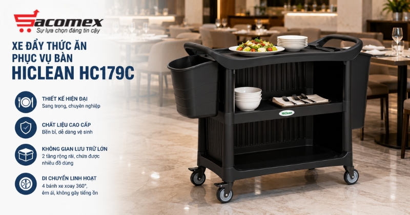 Xe đẩy thức ăn phục vụ bàn HiClean HC179C