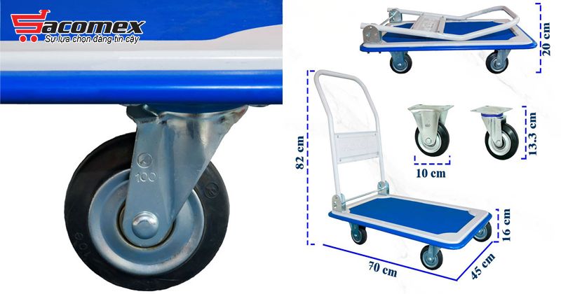 Cấu tạo của xe đẩy hàng 4 bánh Phong Thạnh XTB 100D
