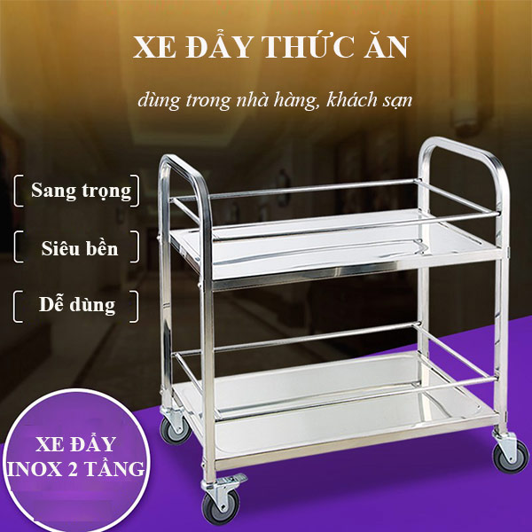 Ứng dụng của xe đẩy inox 2 tầng Sacomex NK02
