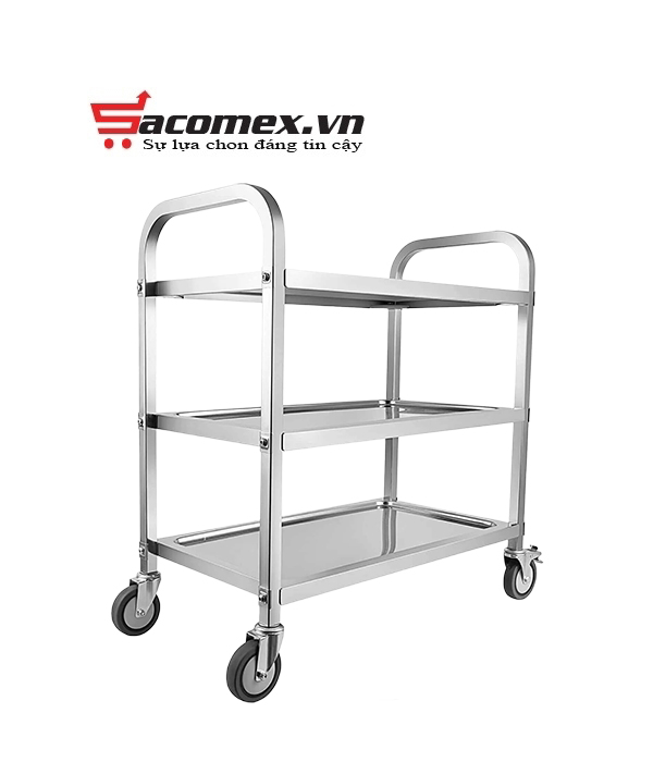 xe đẩy inox 3 tầng Sacomex NK03