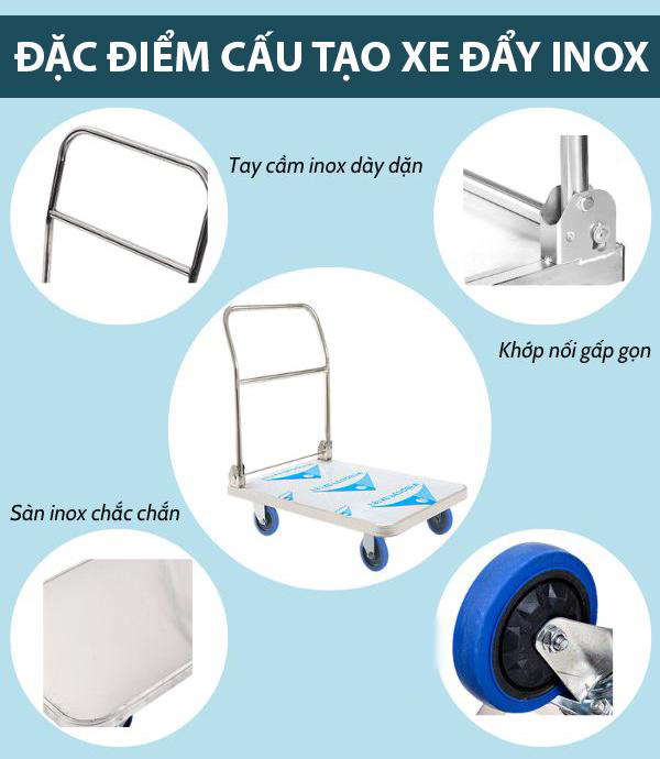 Giới thiệu xe đẩy inox Sacomex NK01 Xe đẩy inox Sacomex NK01 là sản phẩm chất lượng cao được thiết kế để đáp ứng nhu cầu vận chuyển hàng hóa trong các môi trường công nghiệp, thương mại và gia đình. Với thiết kế hiện đại, tải trọng lớn và chất liệu bền bỉ, sản phẩm mang đến sự tiện lợi, an toàn và hiệu quả tối đa cho người dùng.  Thông số kỹ thuật nổi bật của xe đẩy inox Sacomex NK01 Chất liệu: Inox 202 bền bỉ, chống gỉ sét, phù hợp với nhiều môi trường làm việc. Tải trọng: 300kg, đáp ứng nhu cầu vận chuyển hàng hóa nặng. Kích thước sàn xe: 600mm x 900mm, rộng rãi để chứa hàng hóa cồng kềnh. Chiều cao tổng thể: 870mm, tối ưu hóa thao tác đẩy và điều hướng. Cự ly sàn xe: 180mm, đảm bảo ổn định khi di chuyển. Bánh xe: Đường kính 125mm, chất liệu cao su bền, giảm chấn tốt và di chuyển êm ái. Kiểu dáng: Xe đẩy tay gập 4 bánh, dễ dàng lưu trữ và tiết kiệm không gian. Tay đẩy: To, dày, dễ cầm nắm, tạo cảm giác thoải mái khi sử dụng. Màu sắc: Trắng tinh tế, phù hợp với mọi không gian sử dụng. Bảo hành: 12 tháng, đảm bảo chất lượng và sự yên tâm cho khách hàng. Ưu điểm của xe đẩy inox Sacomex NK01 Tải trọng lớn: Khả năng chịu tải lên đến 300kg giúp người dùng vận chuyển hàng hóa nặng một cách dễ dàng. Thiết kế thông minh: Tay đẩy chắc chắn, kích thước sàn xe rộng rãi và cự ly thấp giúp tăng độ an toàn khi di chuyển. Chất liệu cao cấp: Inox 202 và bánh cao su không chỉ bền bỉ mà còn chống mài mòn, phù hợp với điều kiện sử dụng khắc nghiệt. Di chuyển linh hoạt: Bánh xe cao su rời 125mm giảm thiểu tiếng ồn, giúp xe di chuyển nhẹ nhàng trên mọi bề mặt. Dễ dàng bảo quản: Thiết kế gập gọn giúp tiết kiệm không gian lưu trữ. Ứng dụng của xe đẩy inox Sacomex NK01 Vận chuyển hàng hóa trong kho bãi, nhà máy, siêu thị và nhà hàng. Sử dụng tại các công trình xây dựng hoặc vận chuyển thiết bị nặng. Phù hợp cho các công việc di chuyển hàng hóa trong gia đình. Hướng dẫn bảo quản xe đẩy inox Sacomex NK01 Vệ sinh định kỳ để giữ bề mặt inox luôn sáng bóng và sạch sẽ. Kiểm tra bánh xe thường xuyên để đảm bảo độ bám và giảm thiểu hao mòn. Lưu trữ xe tại nơi khô ráo, thoáng mát khi không sử dụng. Mua xe đẩy inox Sacomex NK01 ở đâu? Sacomex NK01 là lựa chọn hàng đầu cho các nhu cầu vận chuyển. Hãy đến ngay cửa hàng chính hãng hoặc các đại lý phân phối uy tín để sở hữu sản phẩm này với giá tốt nhất.  Từ khóa liên quan Xe đẩy tay inox 4 bánh Xe đẩy hàng inox Sacomex NK01 Xe đẩy tay gập tải trọng 300kg Xe đẩy tay inox cao cấp Xe đẩy inox Sacomex NK01 không chỉ là một công cụ vận chuyển, mà còn là giải pháp nâng cao hiệu quả công việc, tiết kiệm thời gian và chi phí. Đừng bỏ lỡ sản phẩm tuyệt vời này!