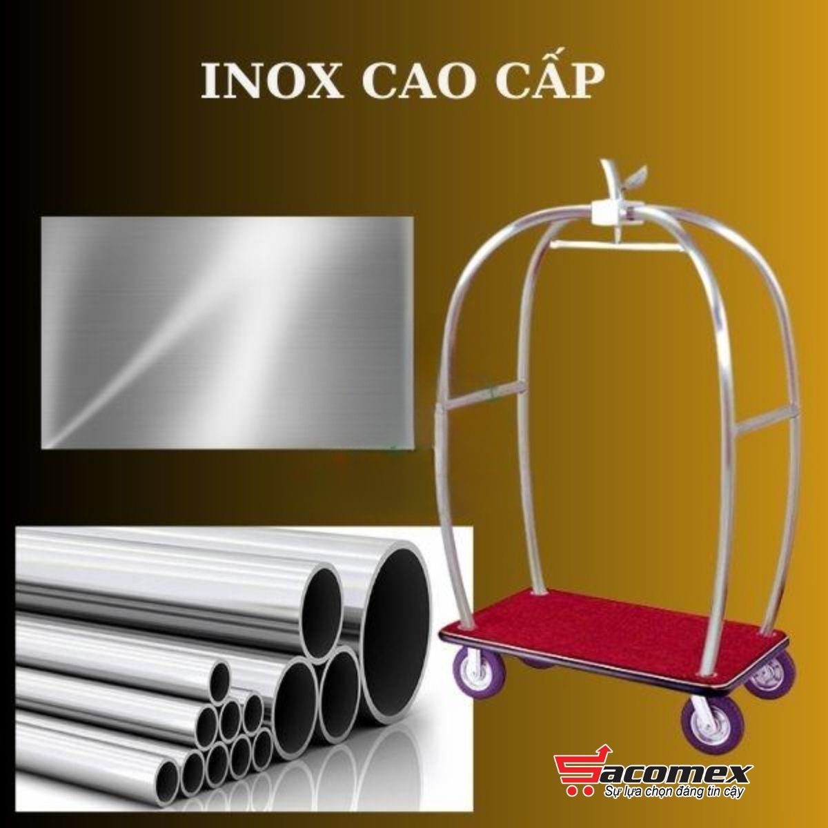 Ưu điểm nổi bật của xe đẩy hành lý khách sạn inox trắng HTIXL13