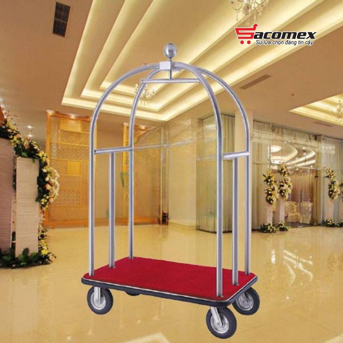 Ưu điểm nổi bật của xe đẩy hành lý khách sạn inox trắng HTIXL13