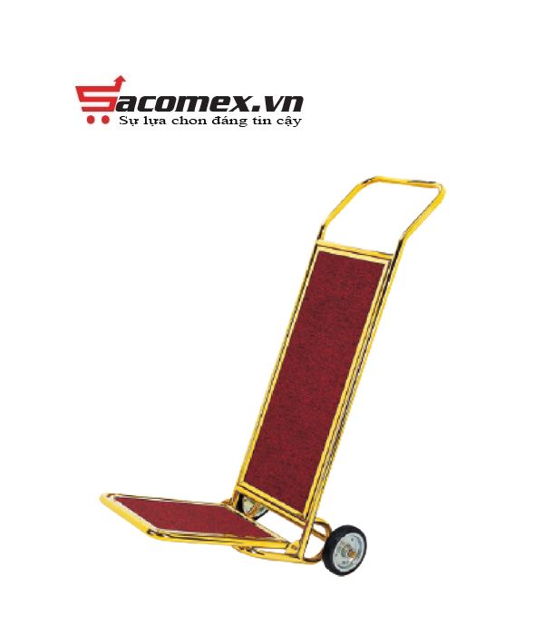 Giới thiệu về xe đẩy hành lý khách sạn inox vàng HTIX06-L