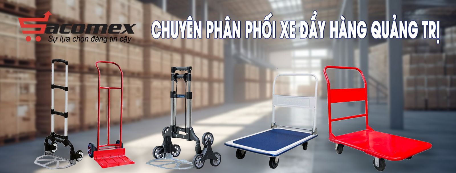 Địa chỉ bán xe đẩy hàng 4 bánh, 2 bánh chính hãng tại Quảng Trị