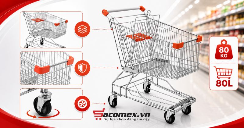 Đặc điểm của xe đẩy siêu thị ST 80LS
