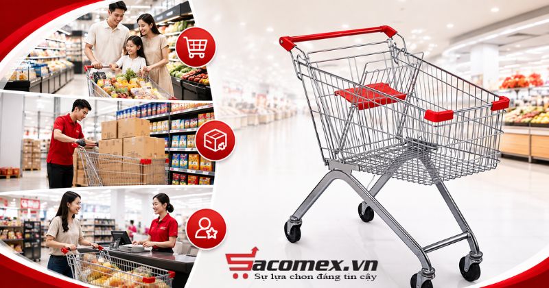 Ứng dụng thực tế và lợi ích của xe đẩy siêu thị 125L trong kinh doanh